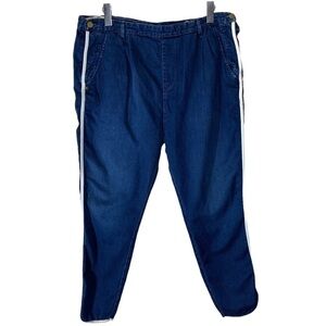 SCOTCH & Soda Atelier Bedouin Blue Ankle Jeans White Trim High Rise Sz L Pants
